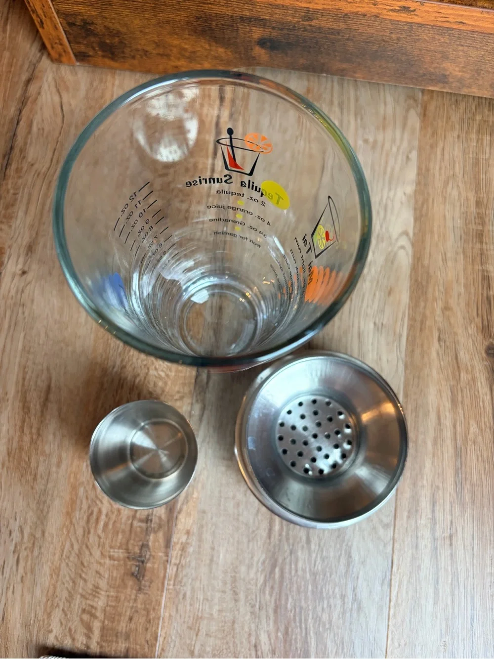 Stainless Steel-Topped Glass Cocktail Shaker - Clear/Metal